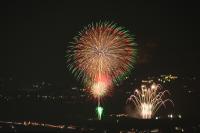 茅野高原から見た花火