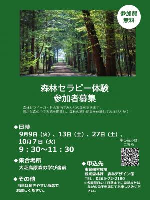 森林セラピー体験案内チラシ